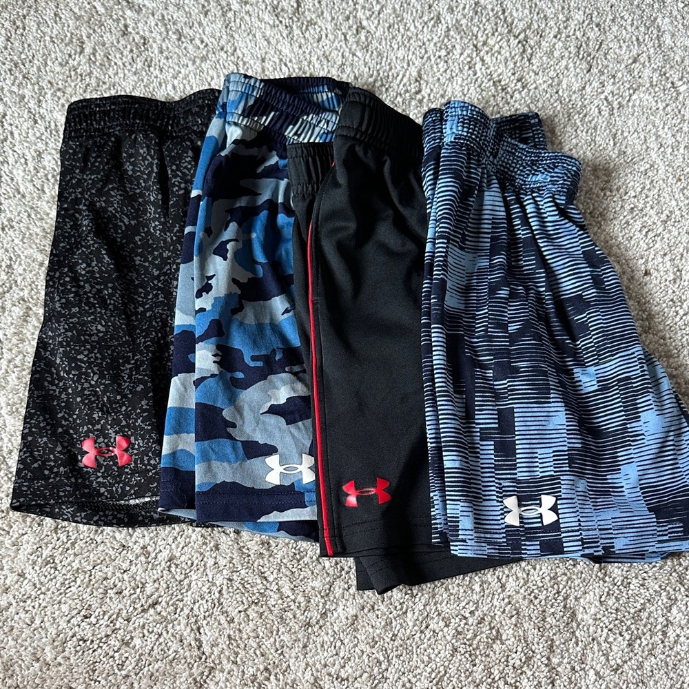 Under Armour Kids' Black and Blue Shorts Collection